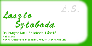 laszlo szloboda business card