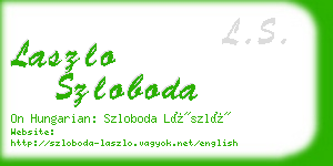 laszlo szloboda business card